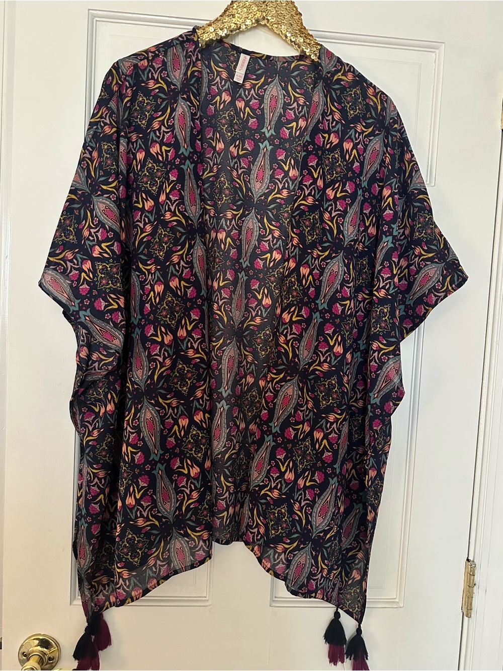 Xhilaration Paisley Print Tassel Kimono XL/XXL